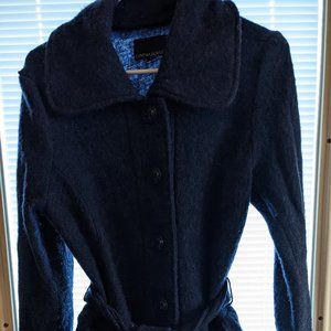 Cynthia Rowley dark blue belted cardigan, size medium.